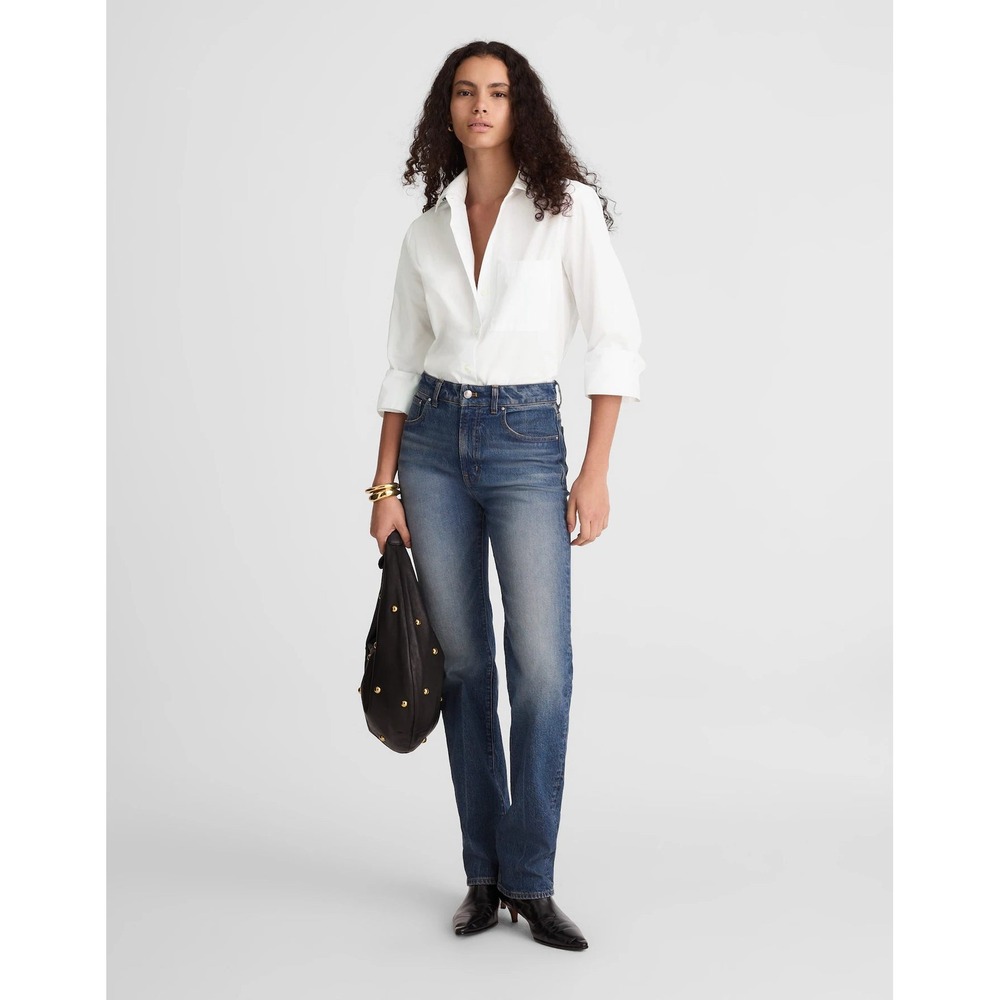 Madewell The Signature Y-Neck Shirt Poplin White Button Down Womens XL NX631 - Picture 11 of 11